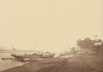 Boats on the Bank of the Nile by Théodule Devéria